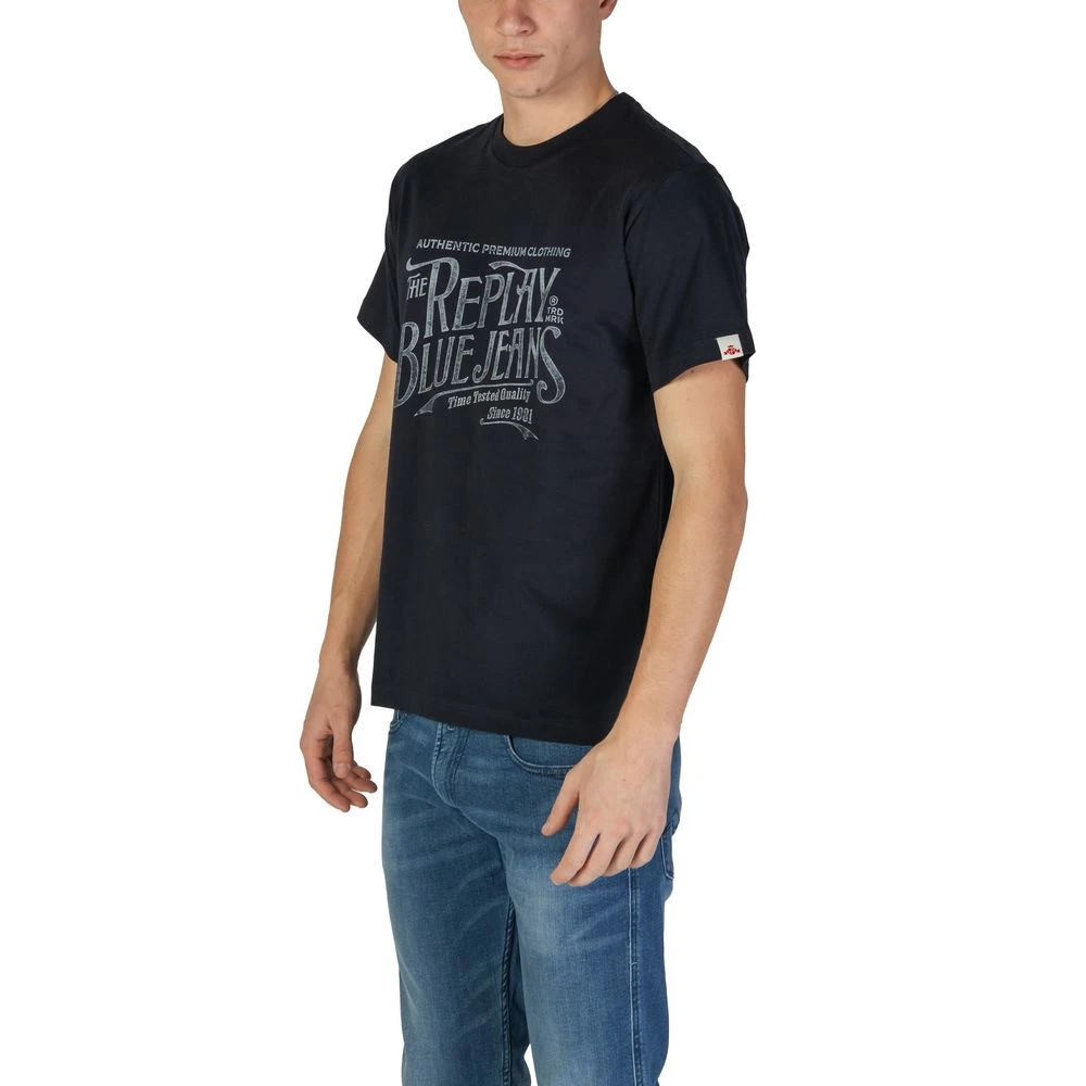 Replay Blauw Katoenen T-Shirt Korte Mouw Blue Heren