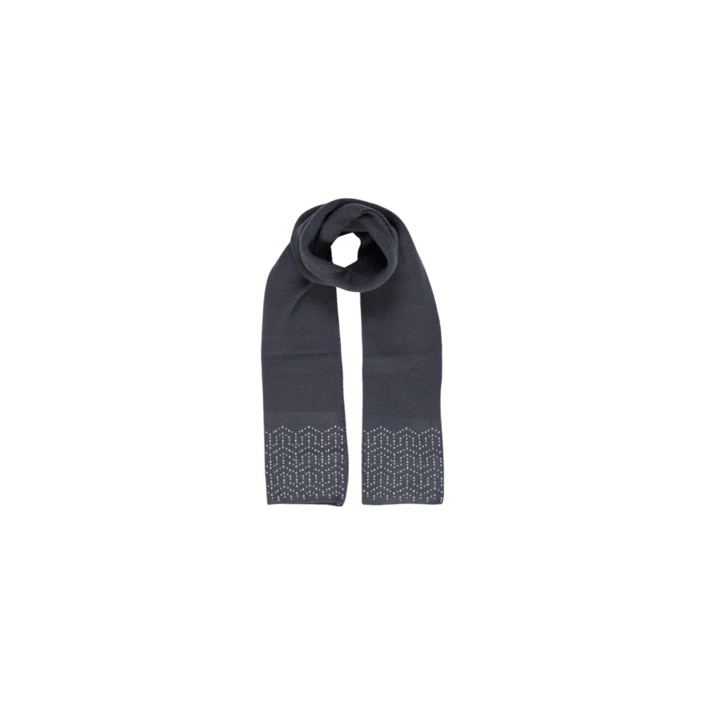 Pieces Grijze Geometrische Gebreide Sjaal Gray Dames
