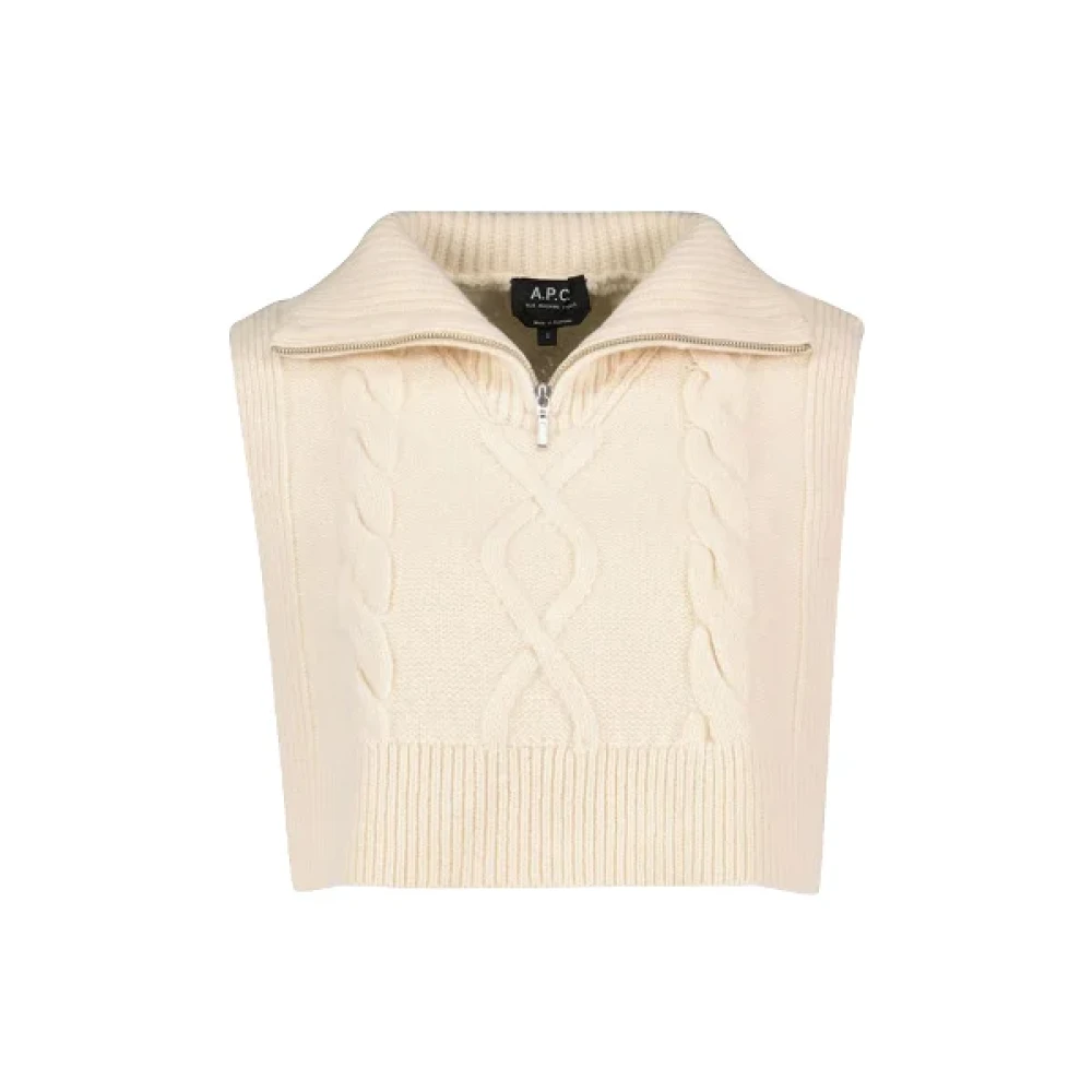 A.p.c. Warme wollen sjaal met franjes Beige Dames