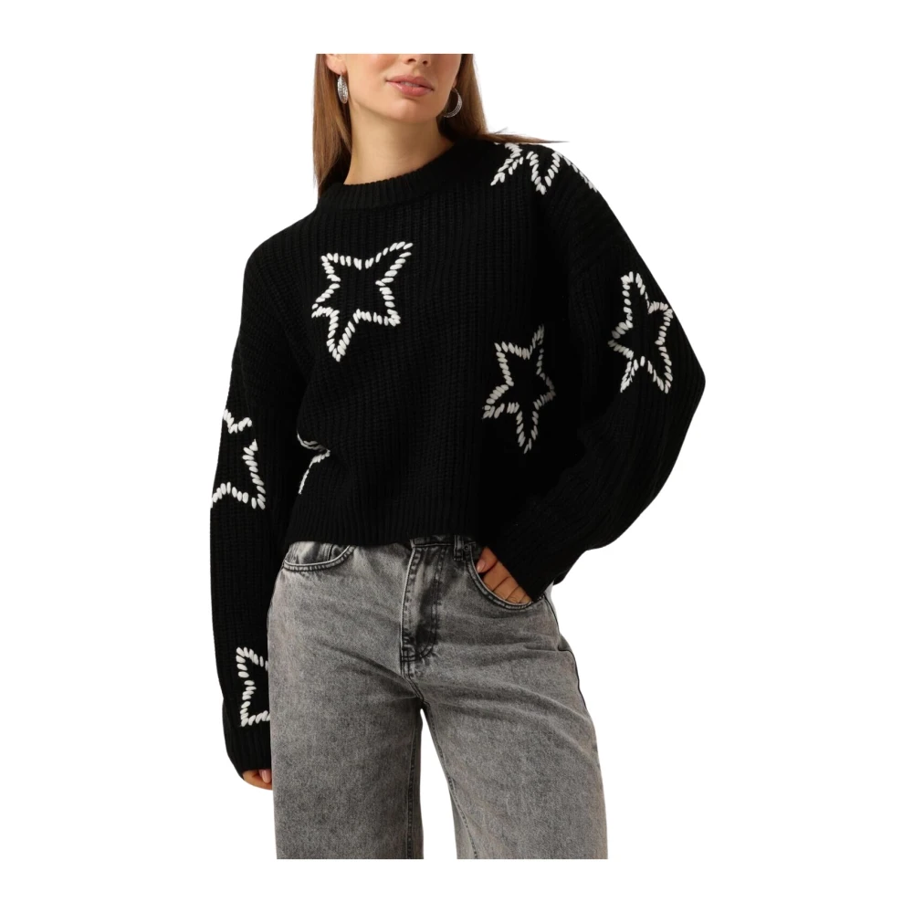 Nukus Zwarte Gebreide Pullover Trui Black Dames