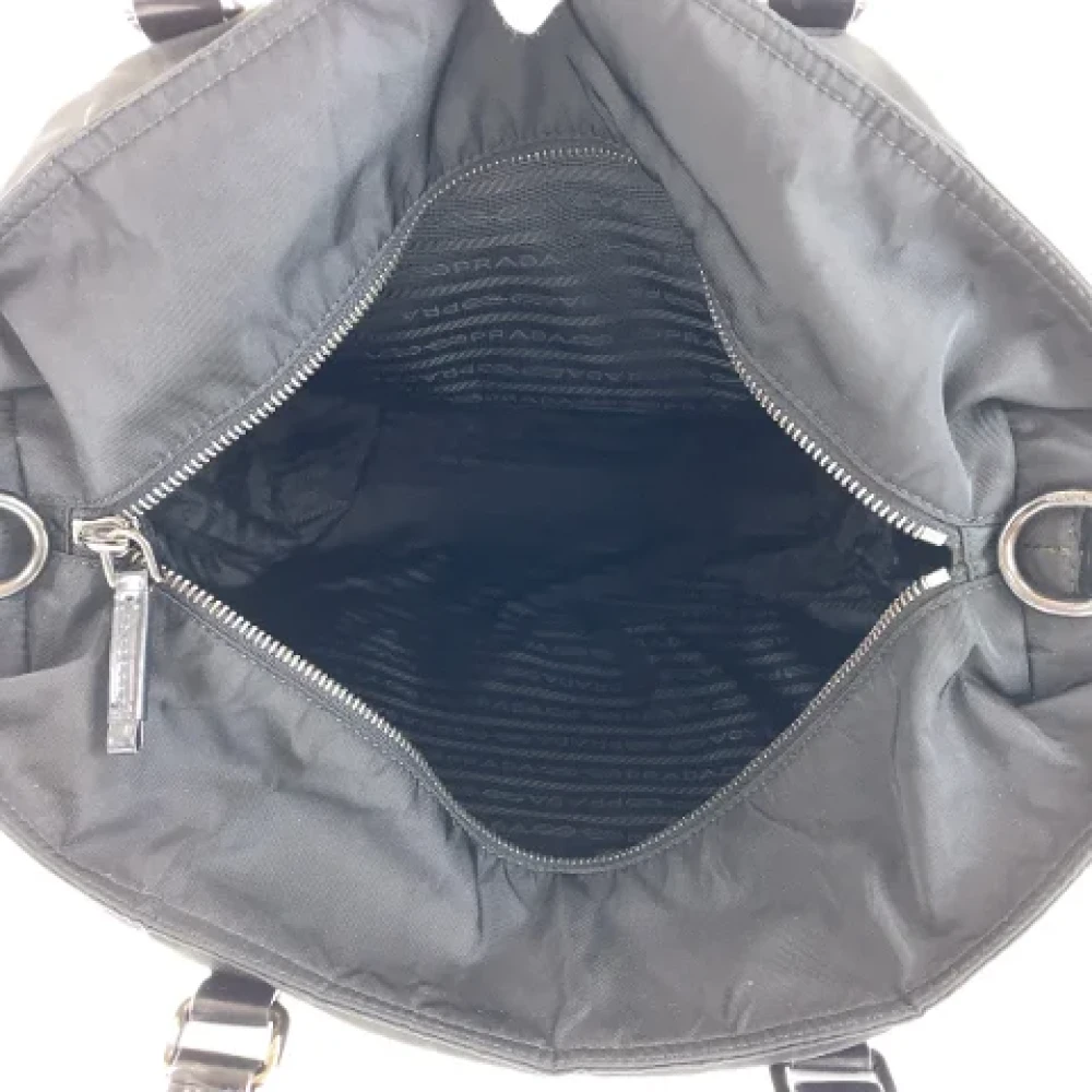 Prada Vintage Pre-owned Canvas handbags Black Heren