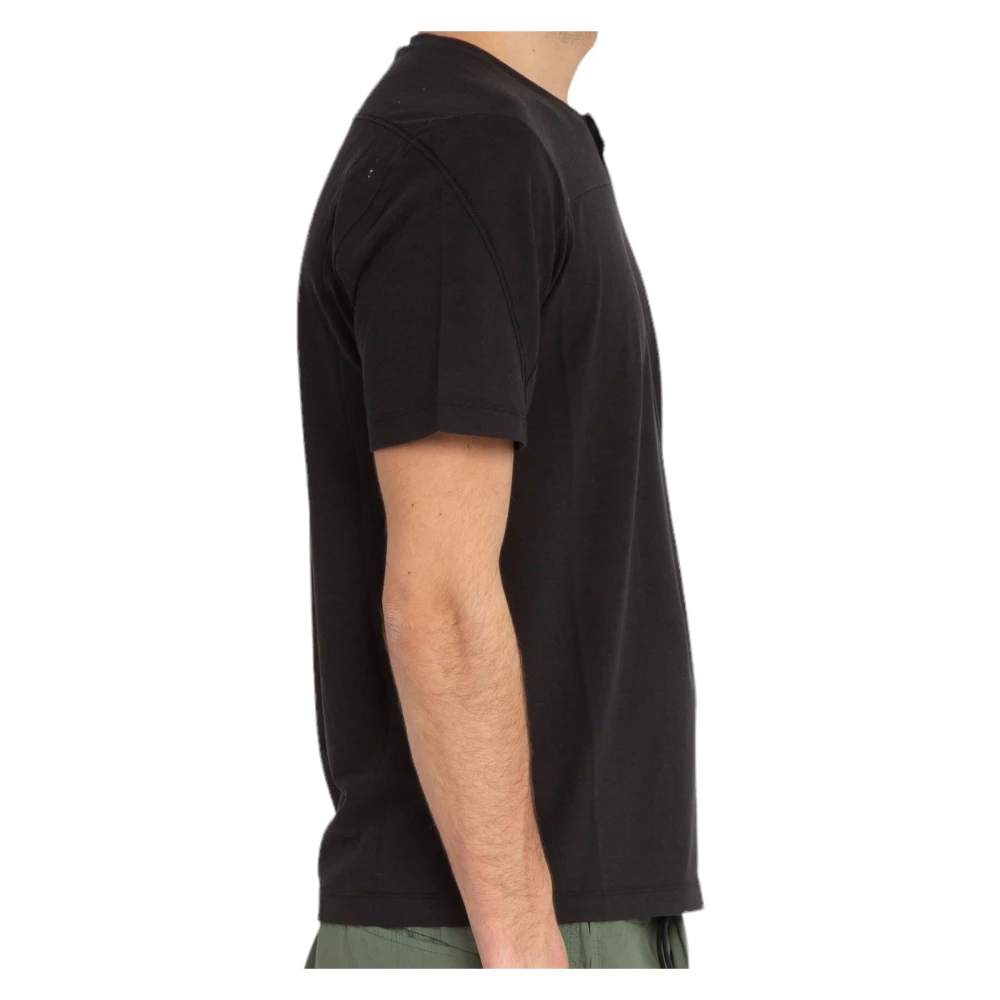 Transit Katoenen Henley Tee Black Heren