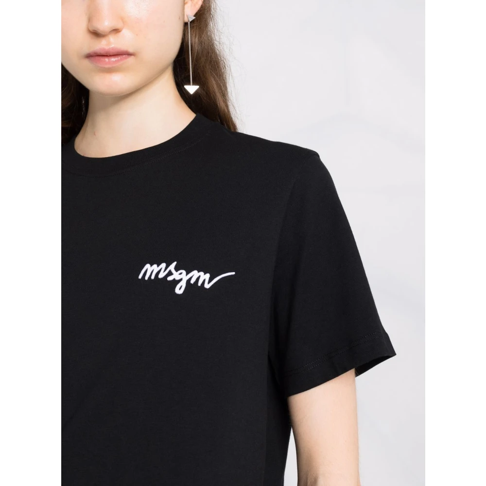 Msgm Casual Katoenen T-Shirt Black Dames