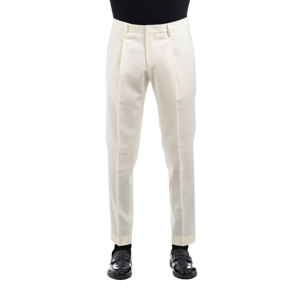 Briglia Men's Beige Tiberio Pleated Trousers