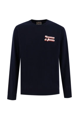 Räfflad Tröja med Broderad Logotyp