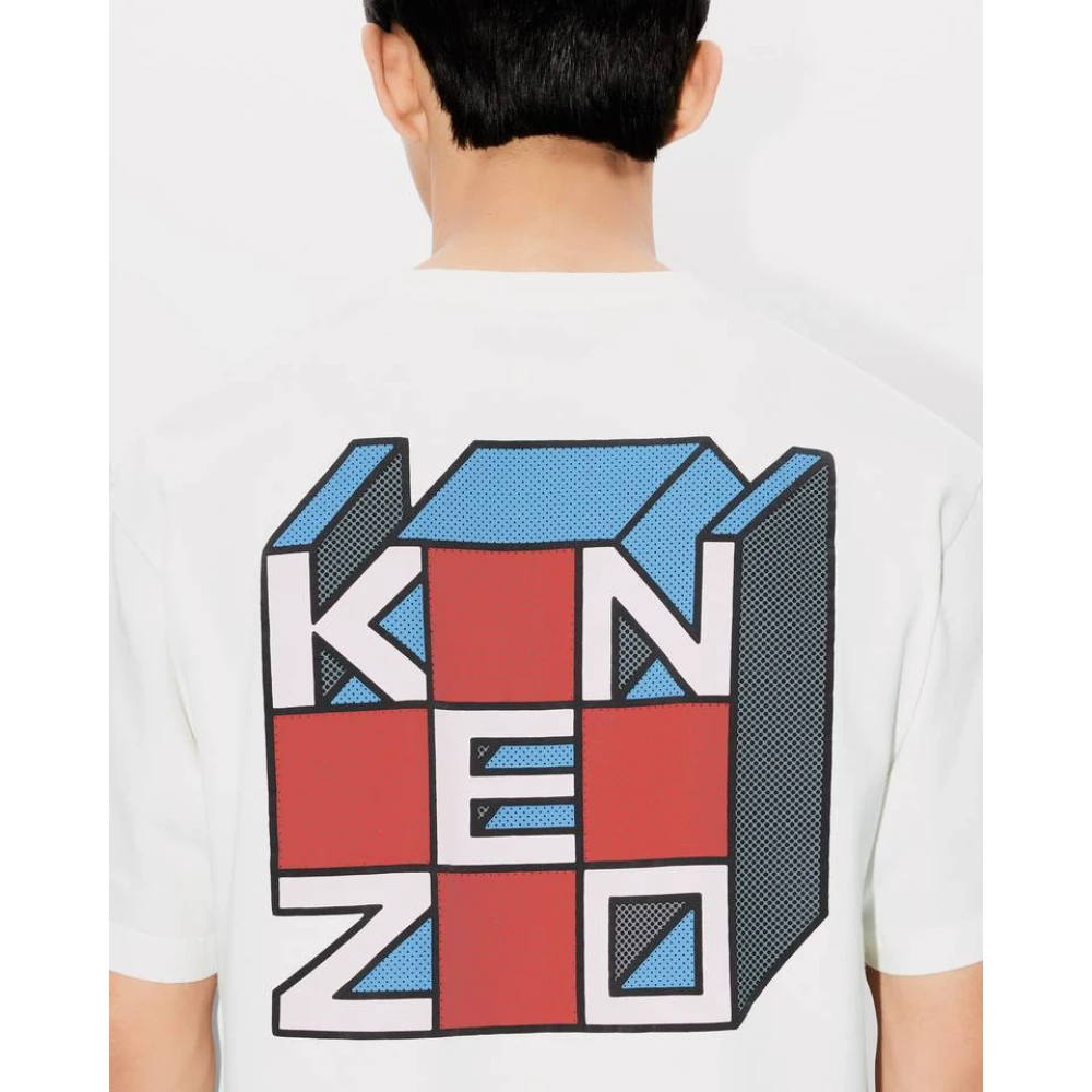 Kenzo Kube Design Wit T-shirt White Heren
