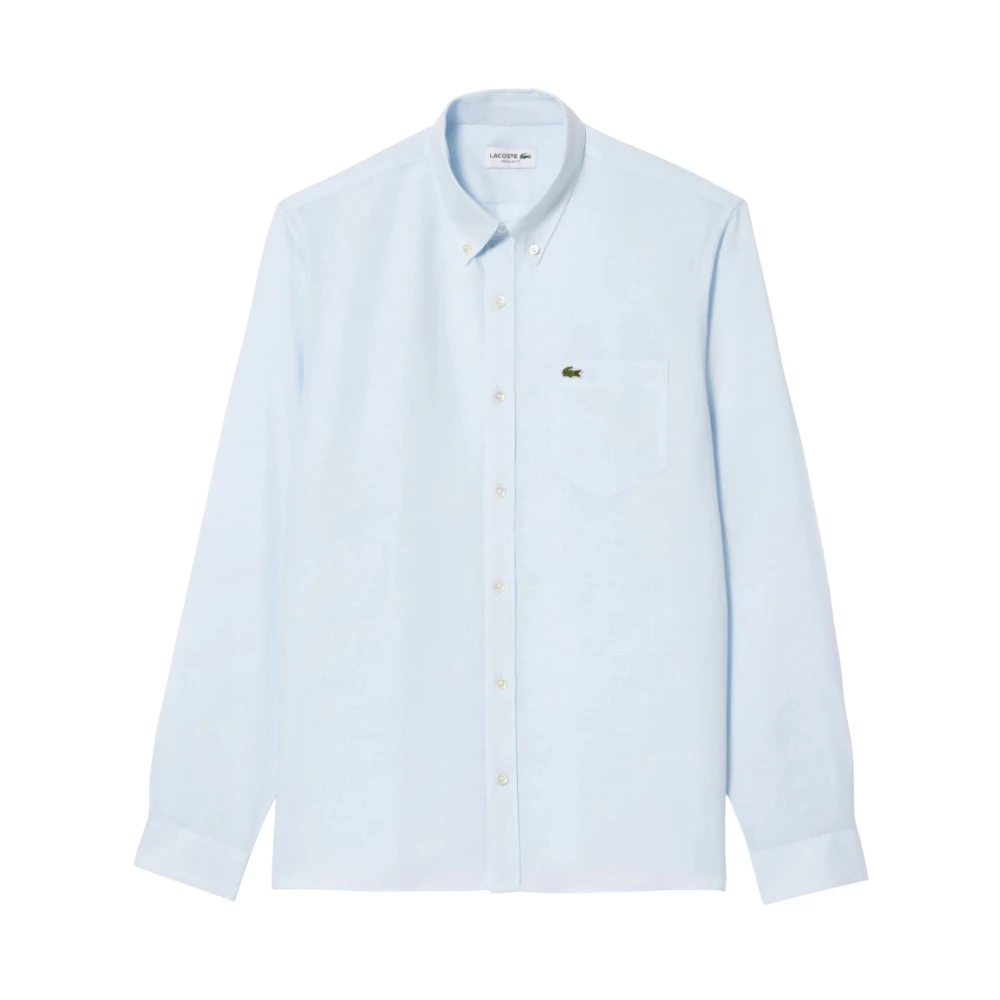 Lacoste Hombre Azul - Camisa De Lino De Corte Regular - Shirts - M
