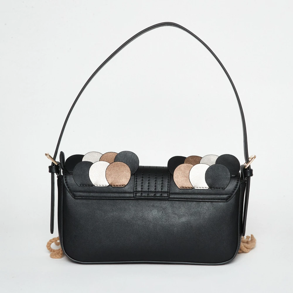 La Milanesa Zwarte eco-lederen en wollen handtas Black Dames