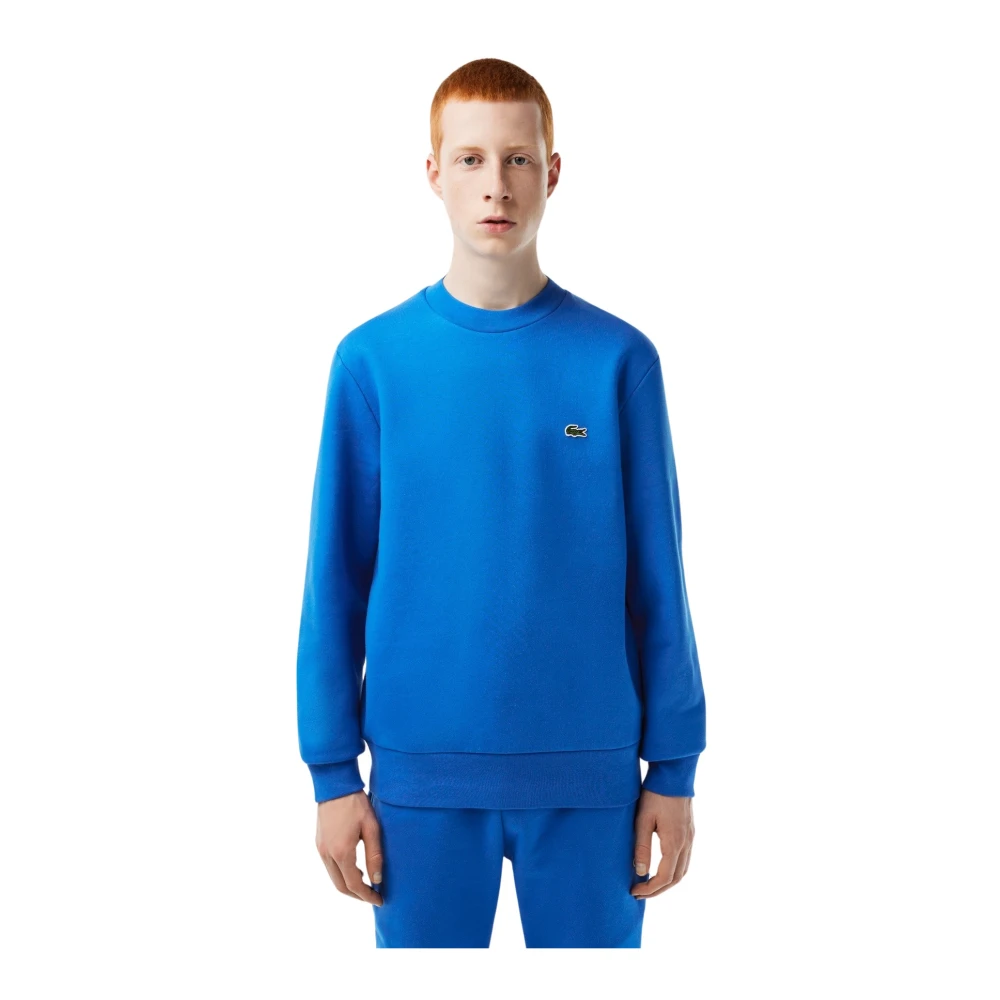 Lacoste Heren Blauwe Basic Sweater Warm. . Tijdloos. Blue Heren
