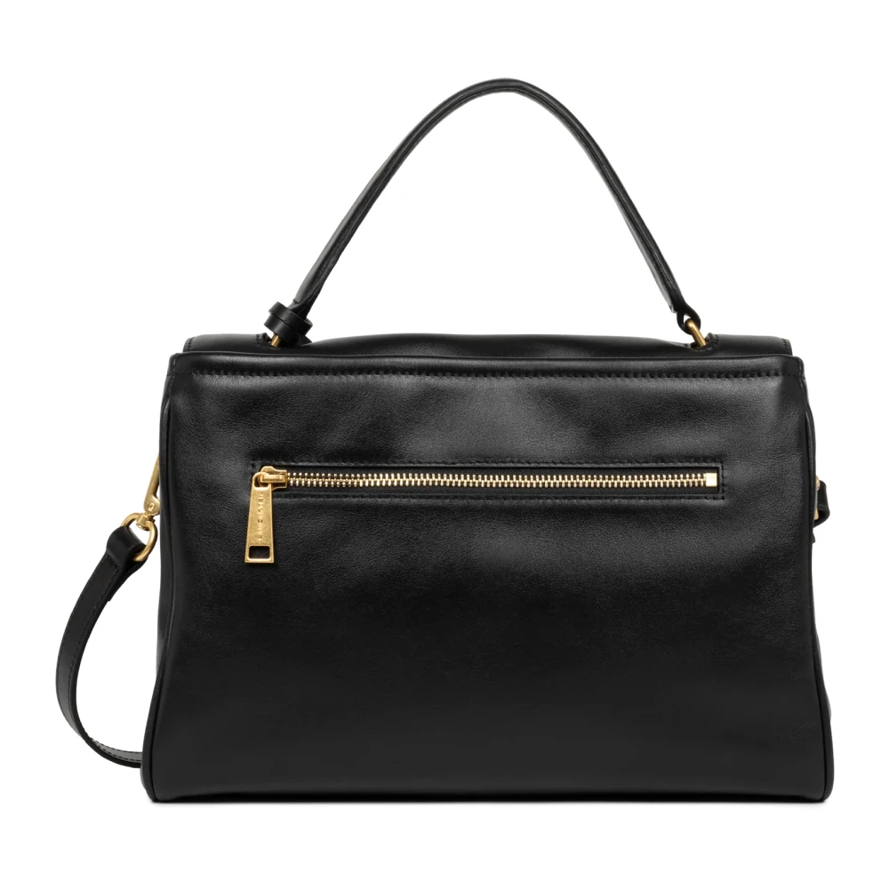 Lancaster Grace Flap Handtas met Metalen Sluiting Black Dames