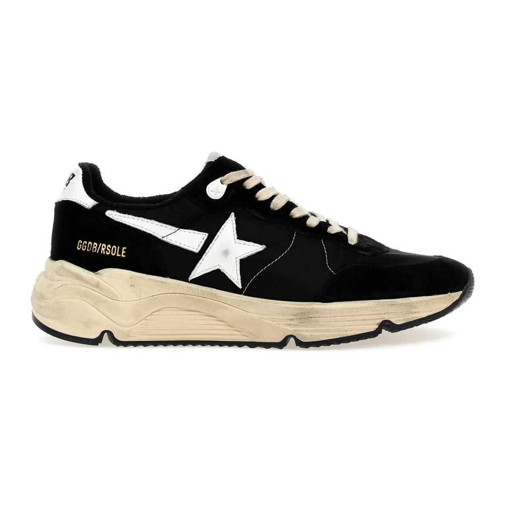 Golden Goose Men's Black/Golden Running Sole Sneakers