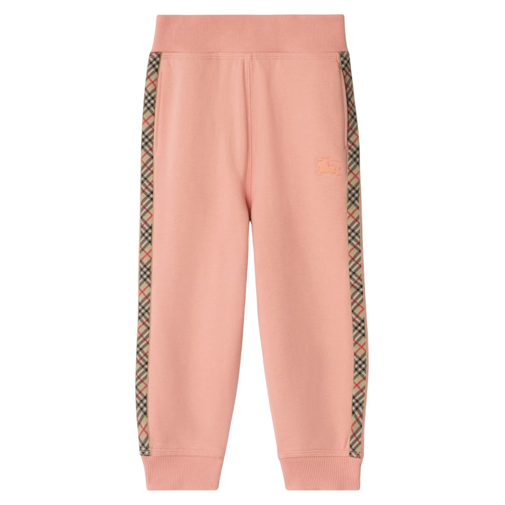 Burberry Girls Pink Sweatpants, 8 Y, Jackson Check Tape Joggers