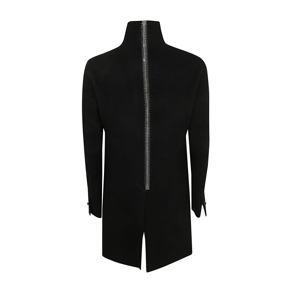 Isaac Sellam Zwarte Lange Jas voor Stijlvolle Look Black Heren