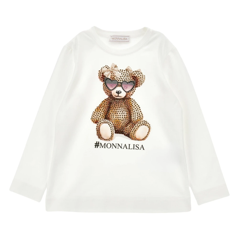 Monnalisa Women's Ivory Teddy Bear T-Shirt In
