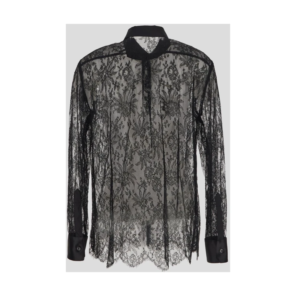 Dolce & Gabbana Kanten Shirt Black Dames