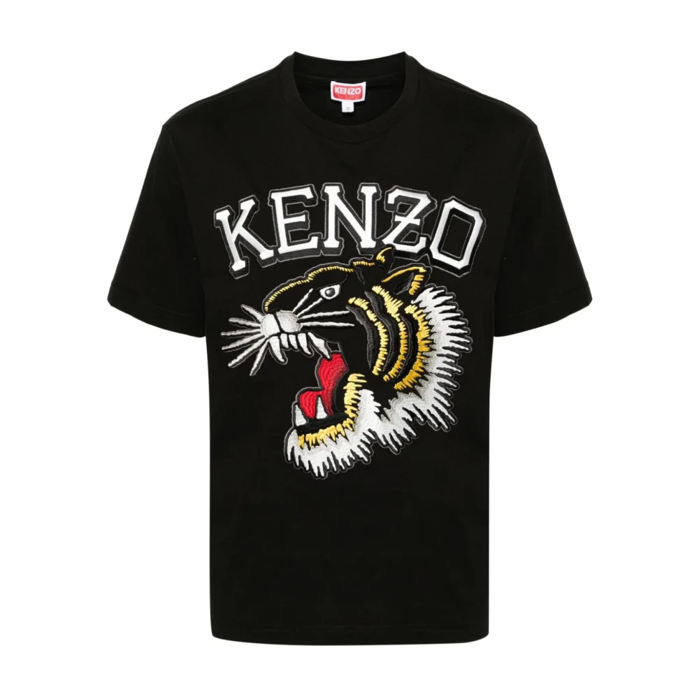 Kenzo Zwarte Tiger Varsity T-shirts en Polos Black Heren