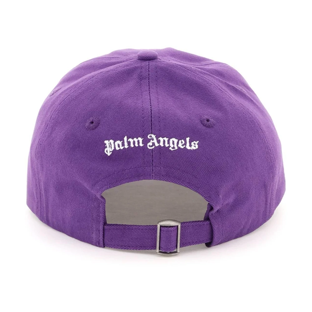 Palm Angels Logo Baseball Cap met Geborduurde Letters Purple Heren
