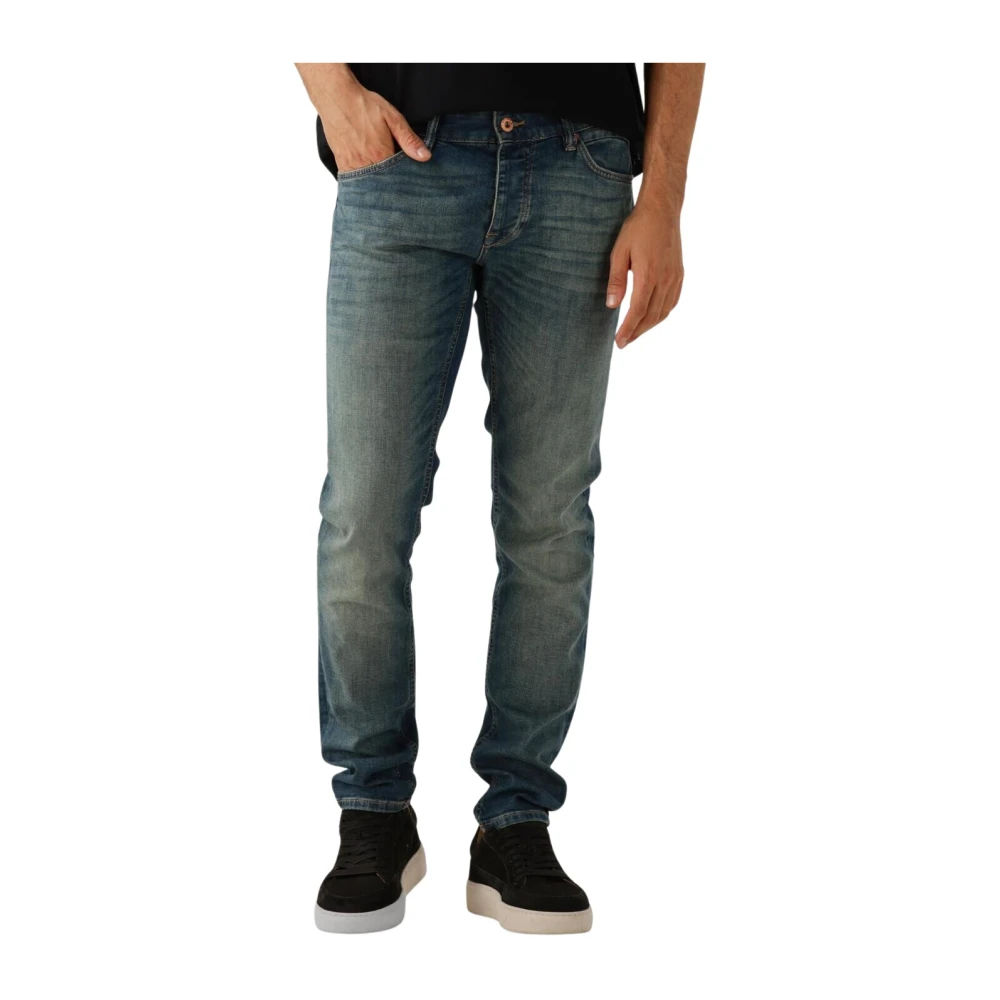 Cast Iron Slim Worn-in Blue Denim Jeans Blue Heren