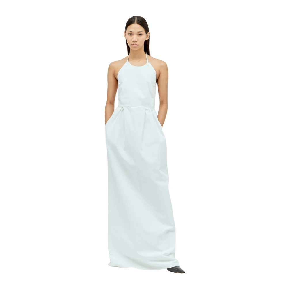 Max Mara Maxi Dresses, Female, 2XS, Halter Neck Maxi Dress White