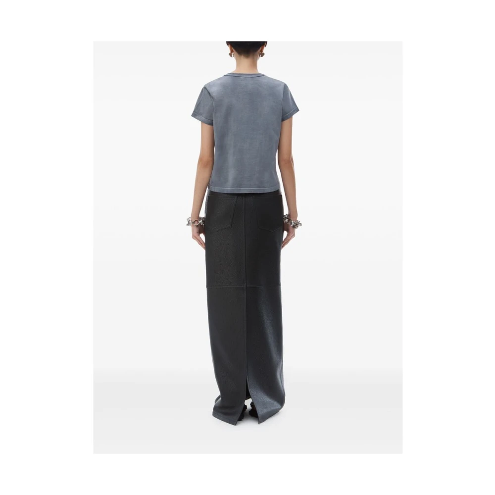 T by Alexander Wang Grijze Logo Print Crew Neck T-shirt Gray Dames