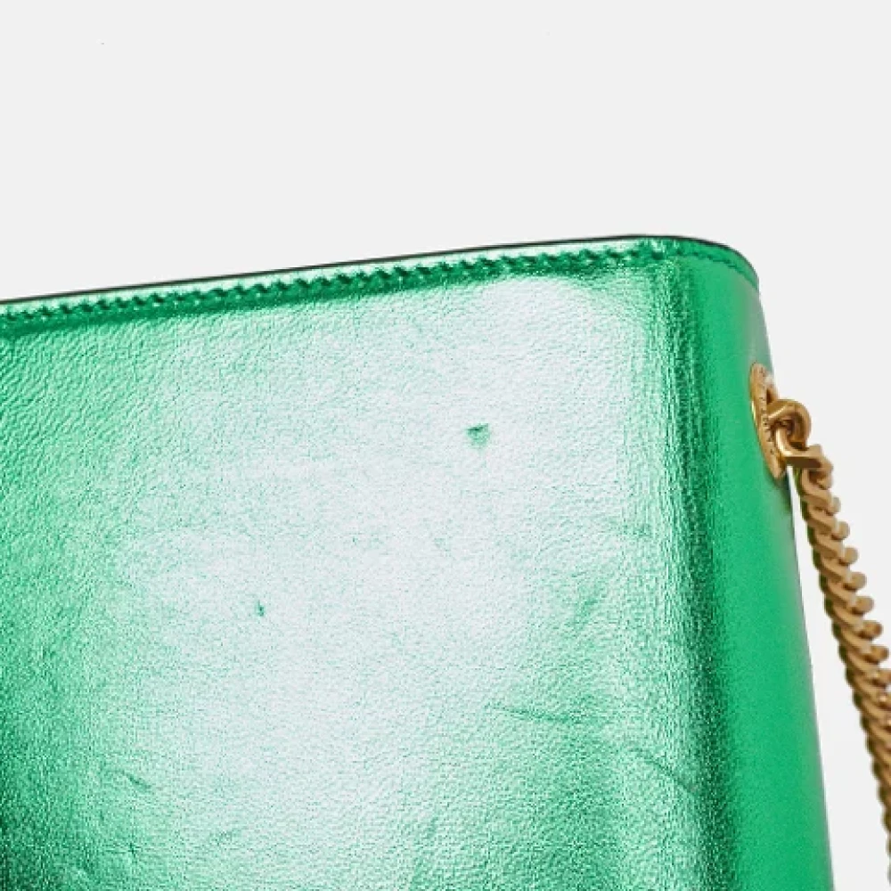 Yves Saint Laurent Vintage Pre-owned Leather wallets Green Dames