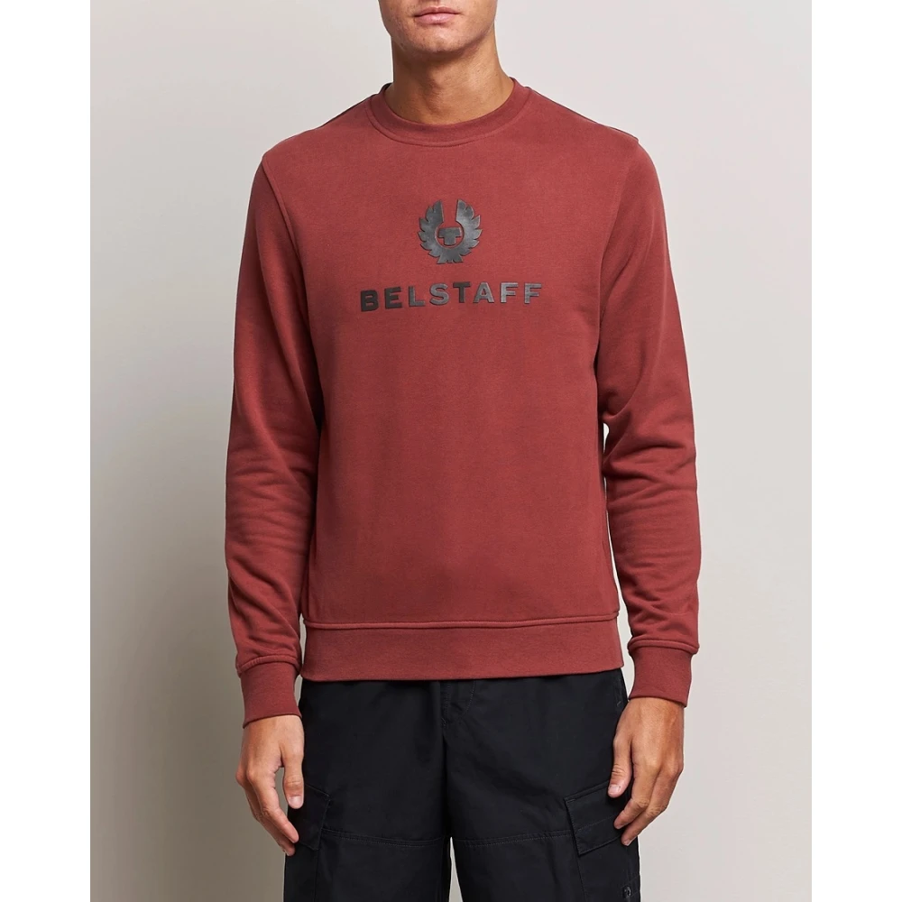 Belstaff Signature Crewneck Sweatshirt in Lava Red Heren