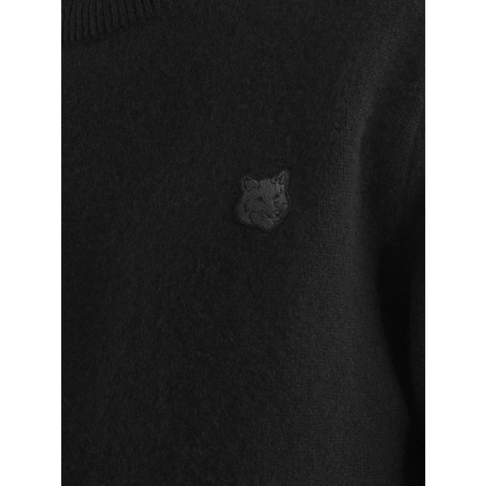 Maison Kitsuné Wol Vos Gebreid Black Heren
