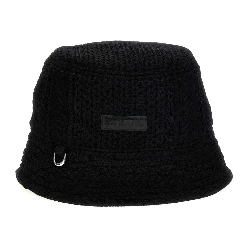 Jacquemus Unisex Black Braided Le Bob Belo Bucket Hat - Accessories - 58 Cm - Accessories