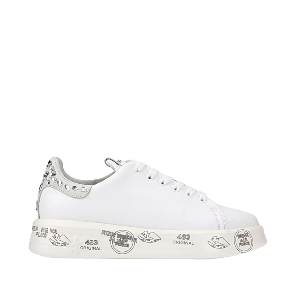 Premiata Belle Pelle e Strass Dames Schoenen Wit