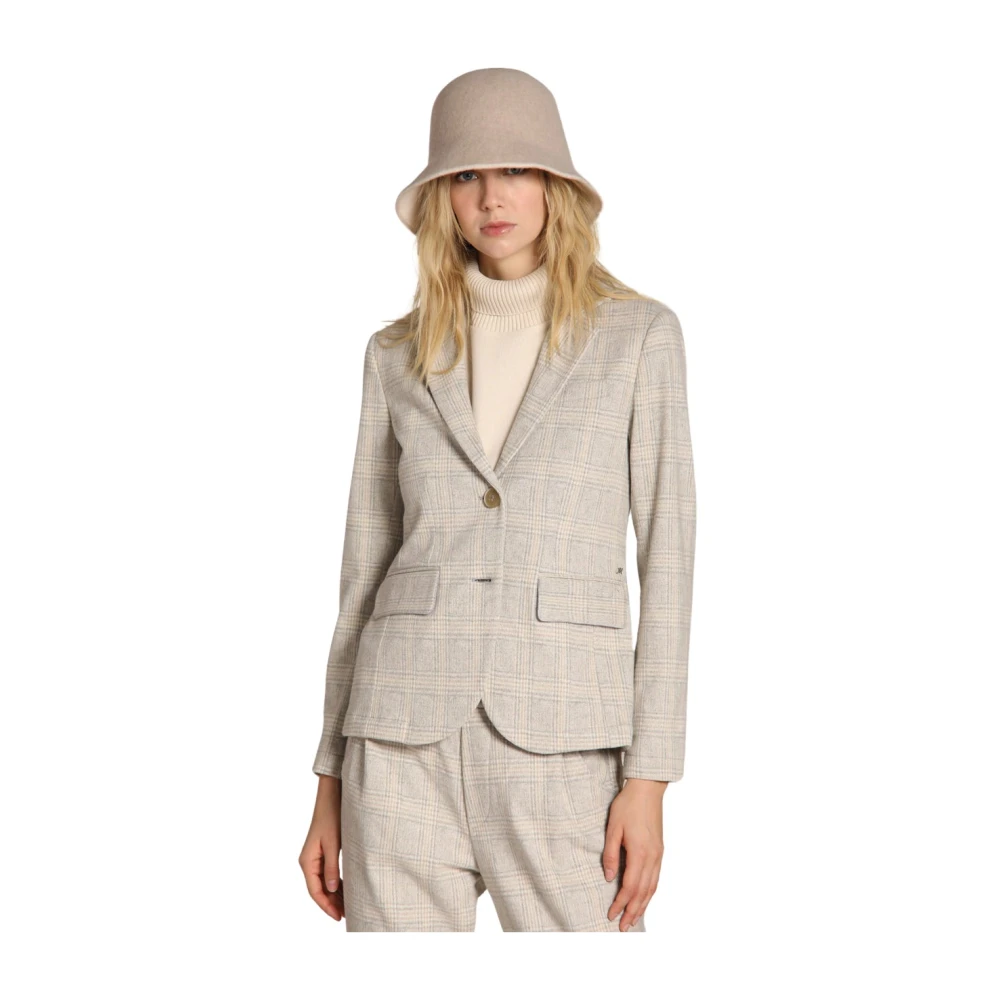 Mason's Helena Damesblazer met Glen Check Patroon Gray Dames