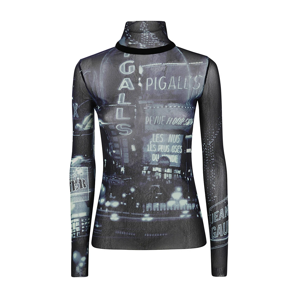 Jean Paul Gaultier Gedrukte Mesh Longsleeve Top Multicolor Dames
