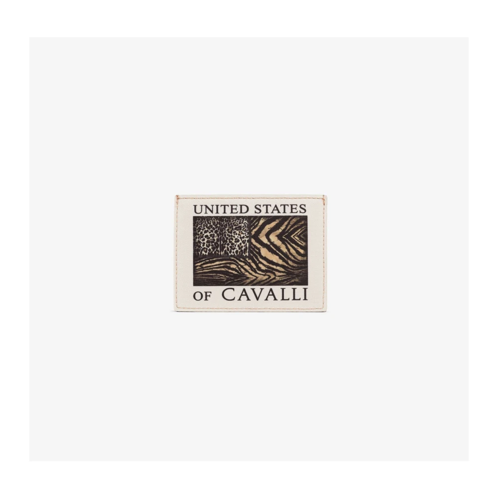 Roberto Cavalli Patchwork Animal-Print Kaarthouder Beige Heren