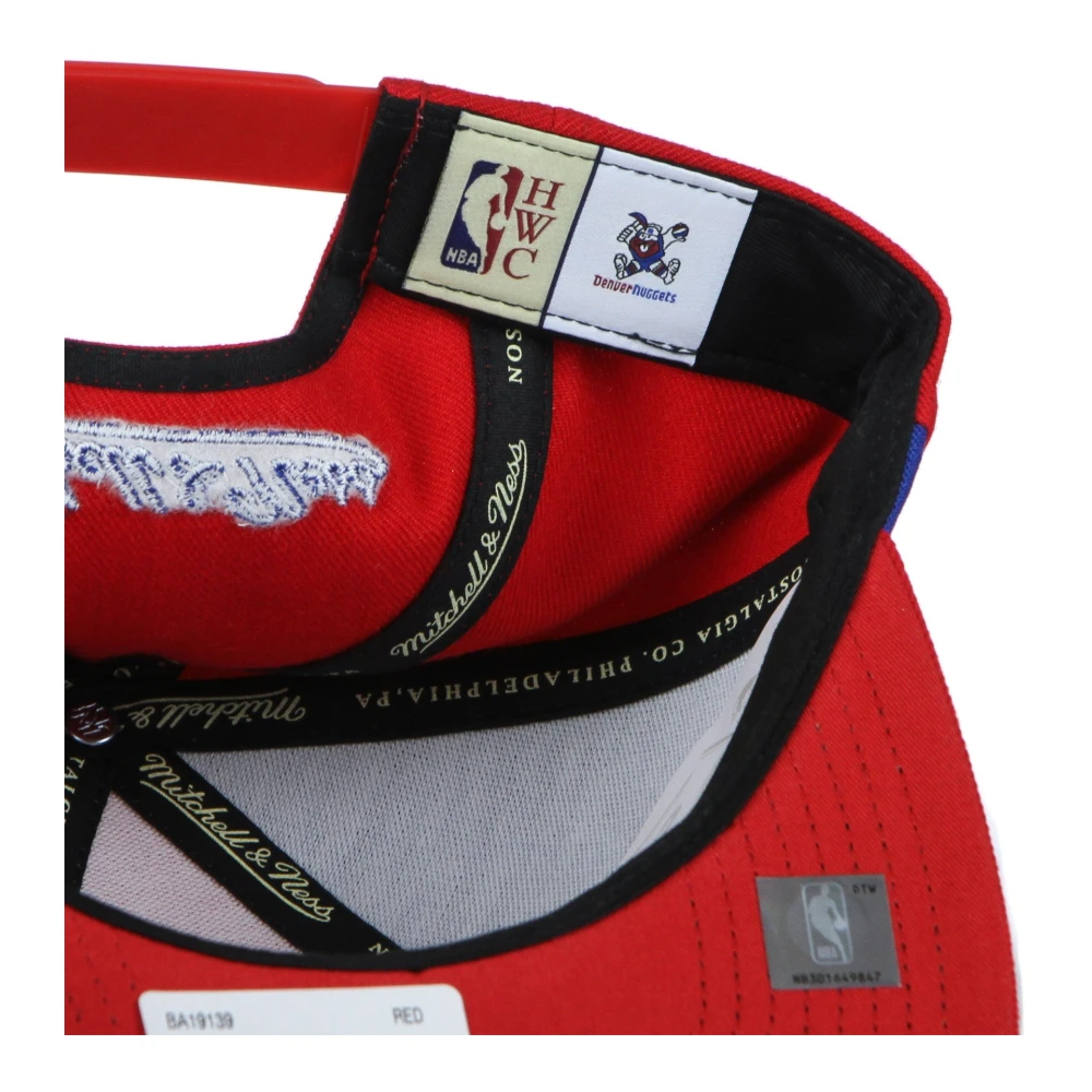 Mitchell & Ness Denver Nuggets Platte Klep Snapback Pet Red Heren