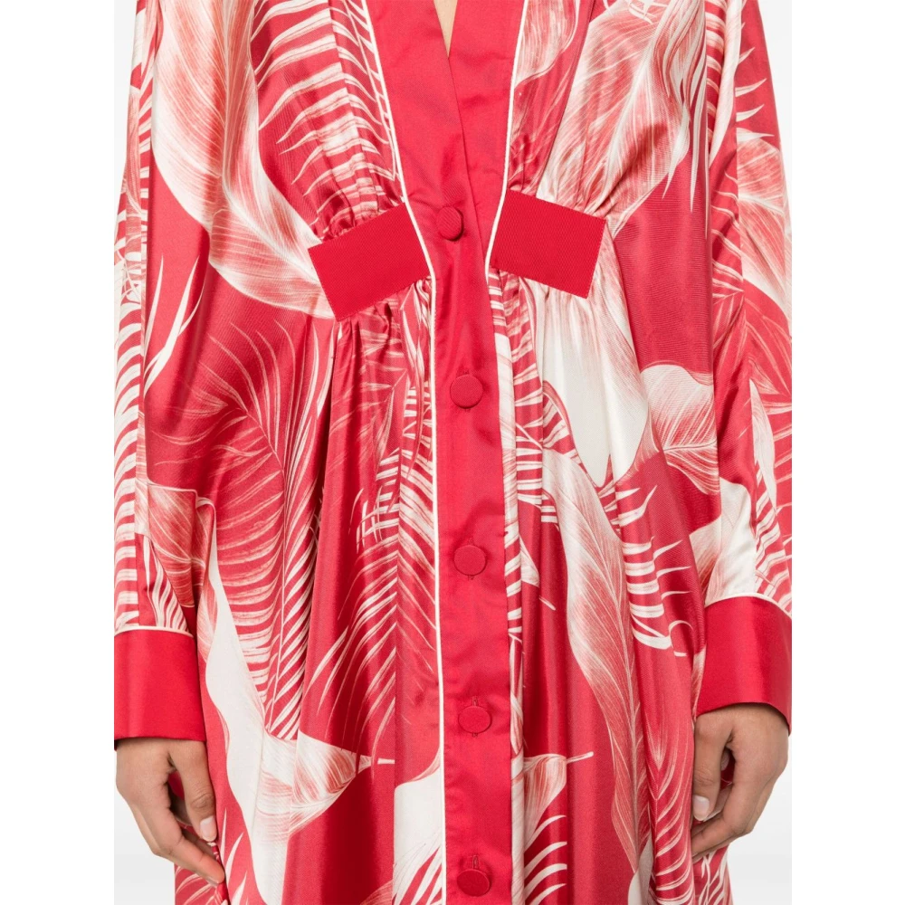 F.r.s For Restless Sleepers Rode klaproosjurk met vleermuismouwen Red Dames
