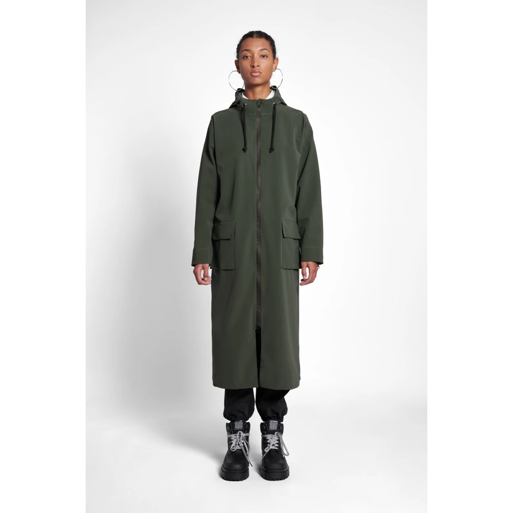 Stutterheim Matte Rits Regenjas voor Vrouwen Green Dames