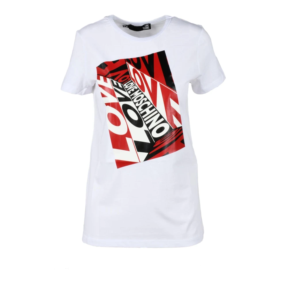 Love Moschino Katoenen T-shirt met Stijlvol Ontwerp White Dames