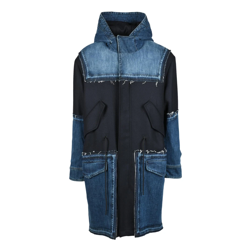Dondup Wol Cashmere Parka Blue Heren