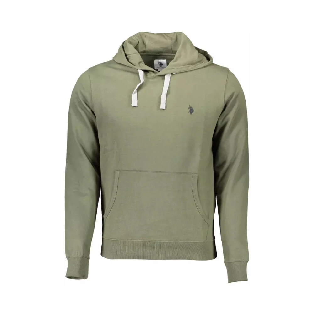 U.s. Polo Assn. Men's Green Cotton Hoodie For