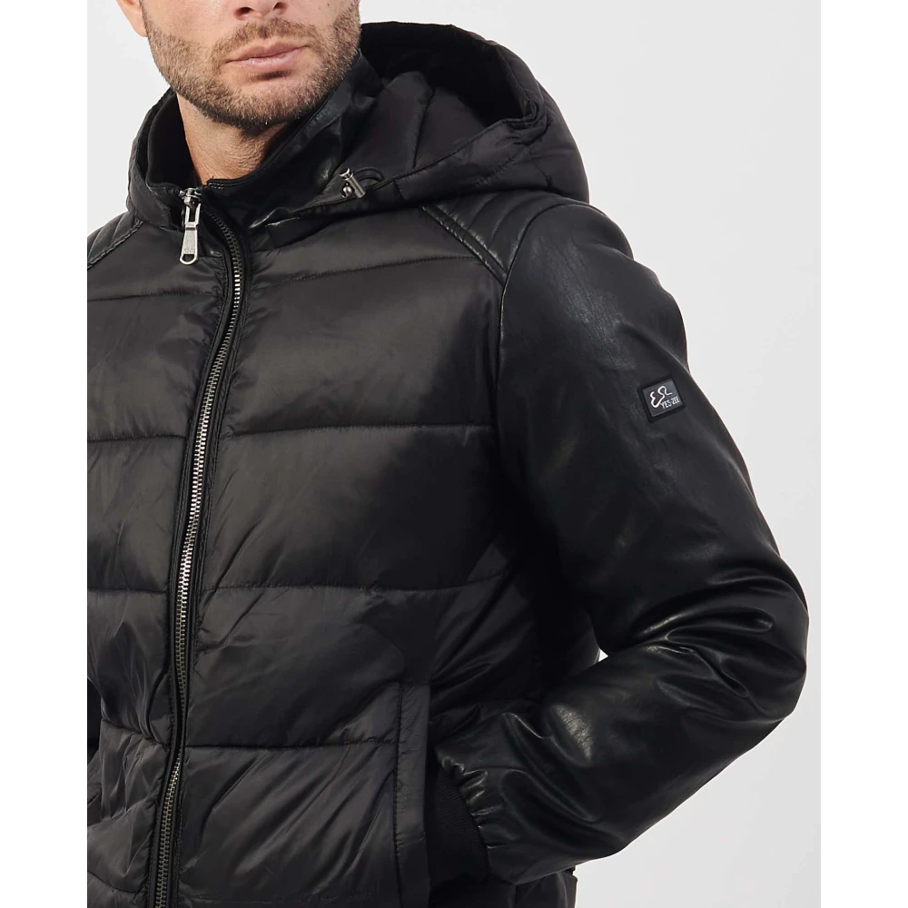 YES ZEE Gewatteerde bomberjack met capuchon Black Heren