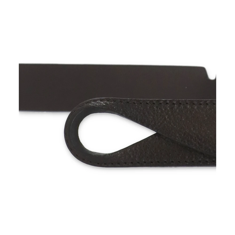Orciani Bruin Pebble Leer Riem met Schuifring Brown Heren