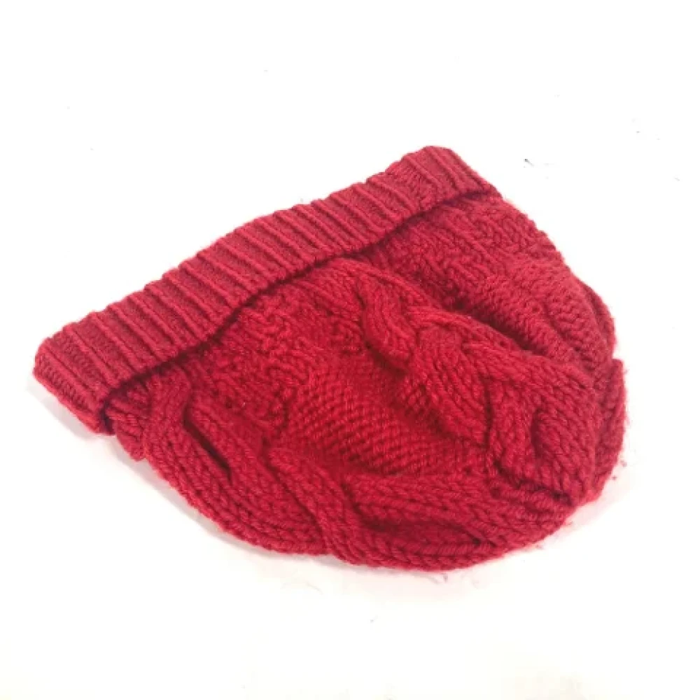 Louis Vuitton Vintage Pre-owned Wool hats Red Dames