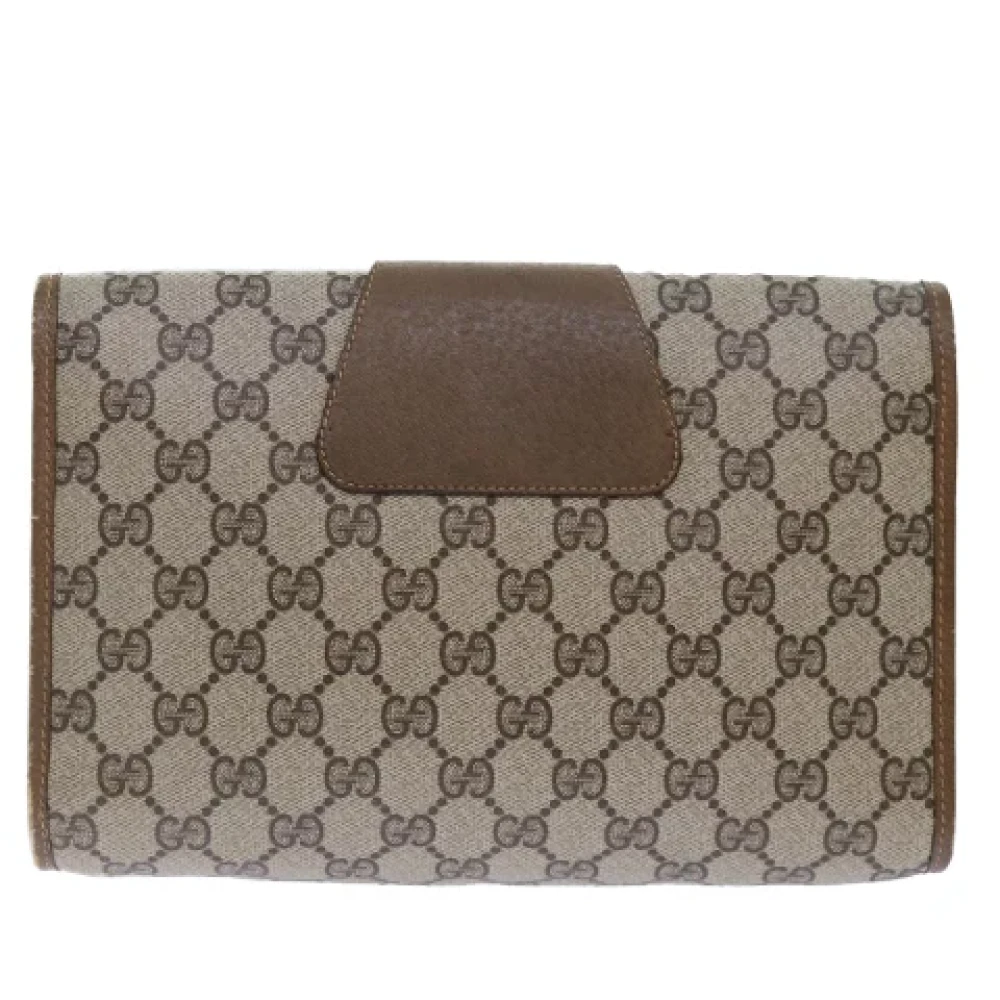 Gucci Vintage Pre-owned Leather clutches Beige Dames
