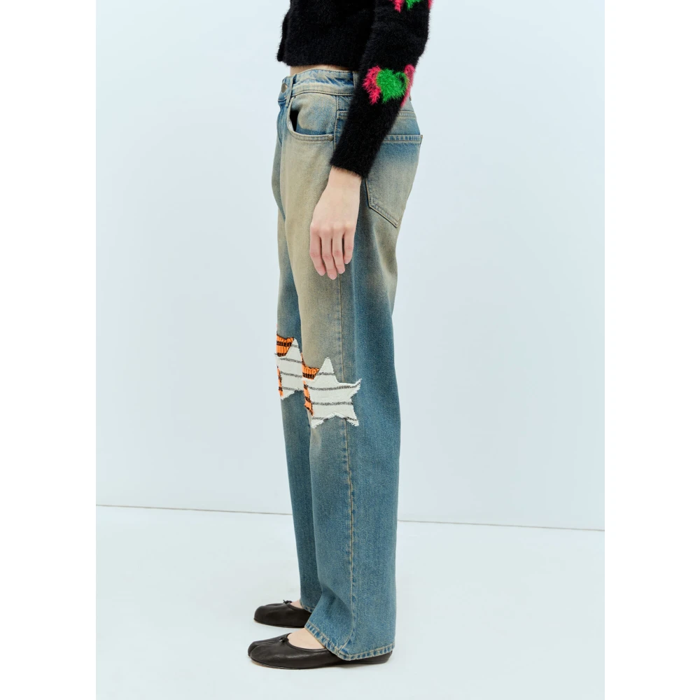Reward If Found Ster Patch Jeans Blue Dames