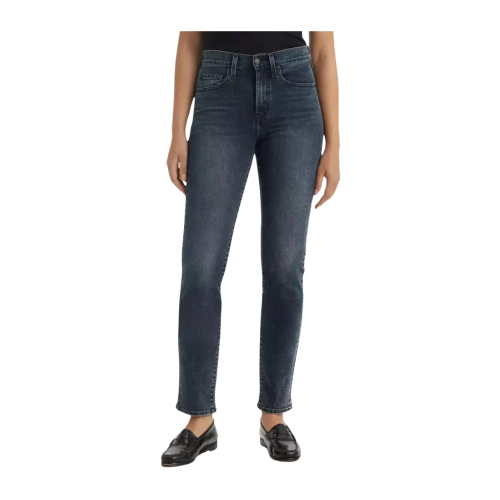 Levi's High Rise Straight Jeans Around the Bend Black Dames