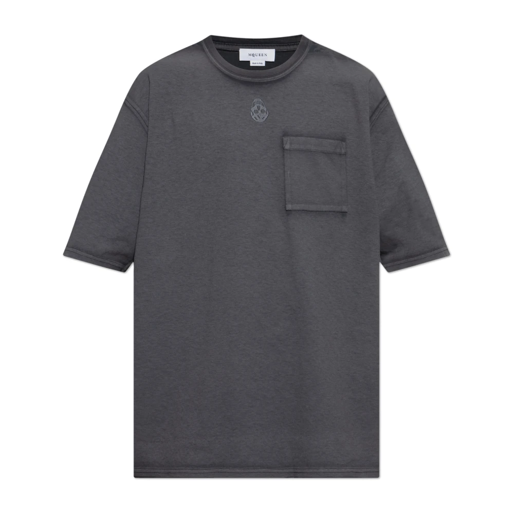 Alexander mcqueen T-shirt met logo Gray Heren