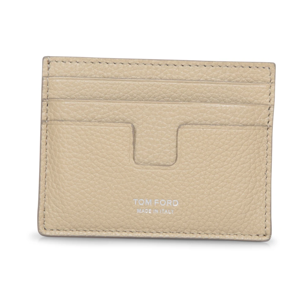 Tom Ford Men's Beige Wallets & Cardholders, One Size, Leather Card Holder