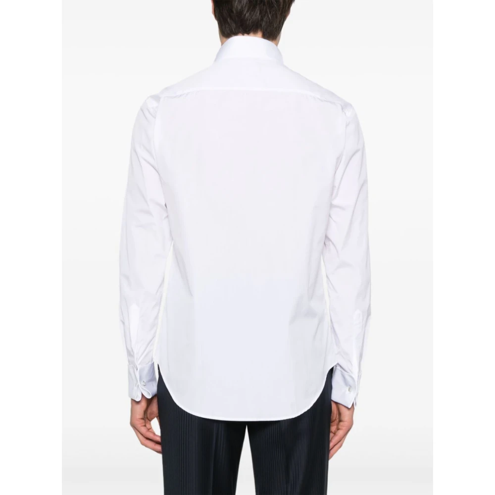 Emporio Armani Witte Button-Up Shirt Wingtip Kraag White Heren