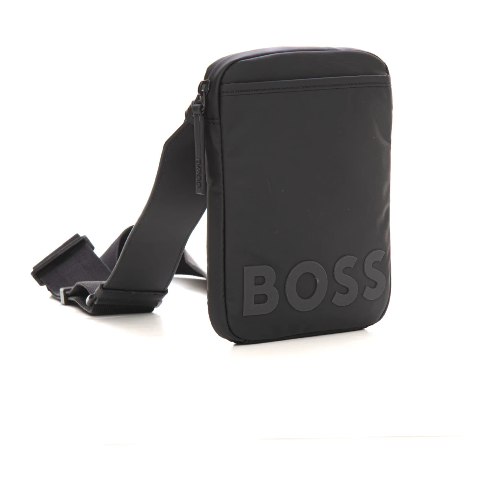 Boss Verstelbare schoudertas met ritssluiting Black Heren