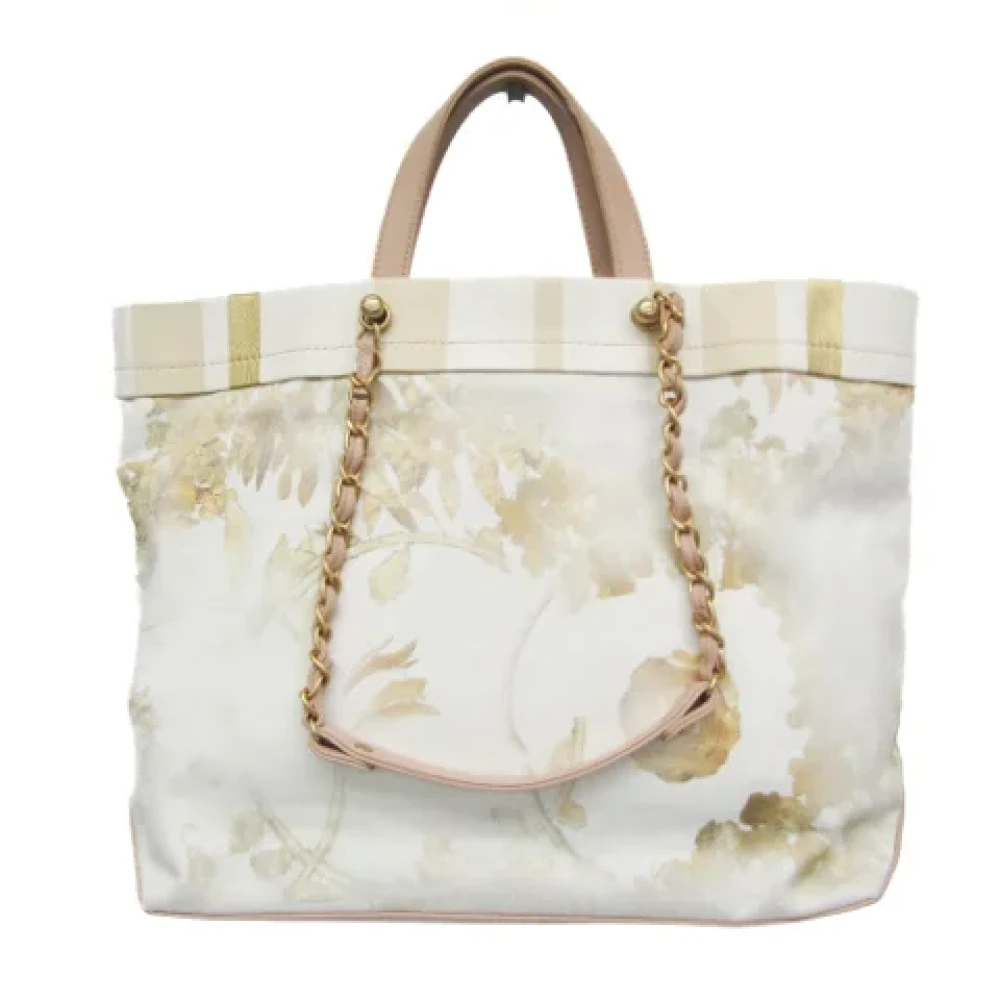 Chanel Vintage Pre-owned Canvas totes Beige Dames