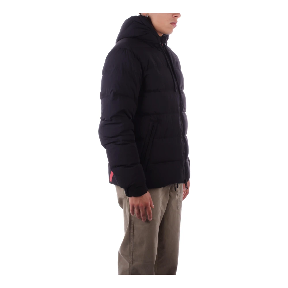Afterlabel Zwarte Jas met Capuchon en Ritszakken Black Heren